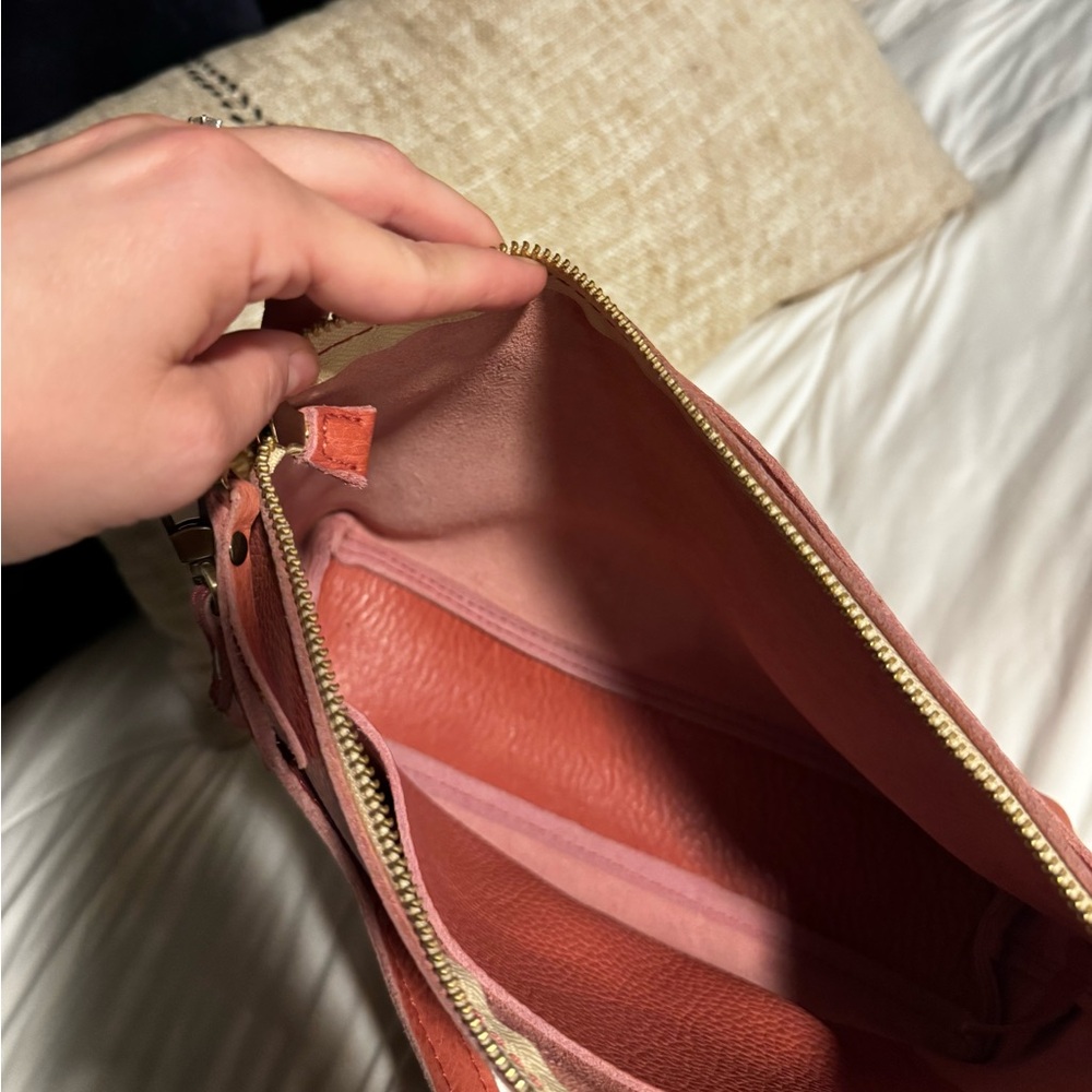 Portland Leather Large Poppy Crossbody in Watermelon 🍉(discontinued color) - Picture 5 of 11